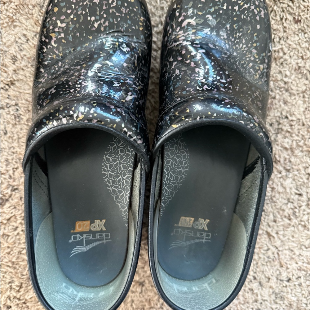 Dansko Black Textured Sole Clogs